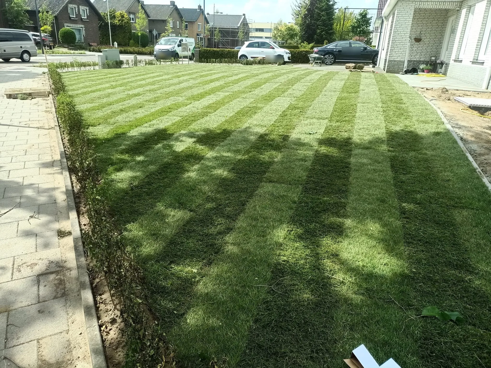 Vers gelegde graszoden